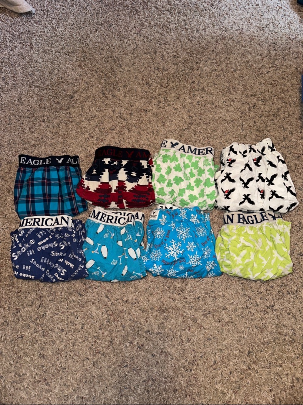 8 Pairs of American Eagle Boxer Shorts